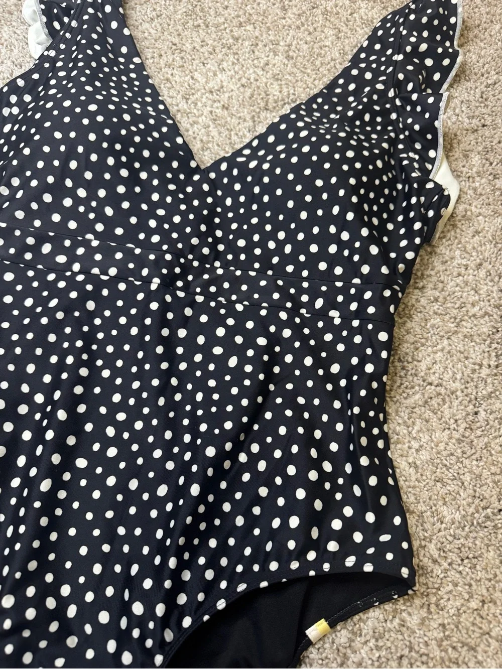 Summersalt The Ruffle Backflip One Piece Swimsuit | Size 8 | Black & White Dot
